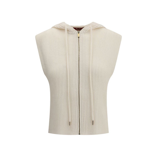 White Wool Sleeveles Sweater