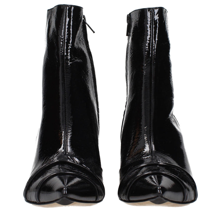 Black Leather Ankle Boots