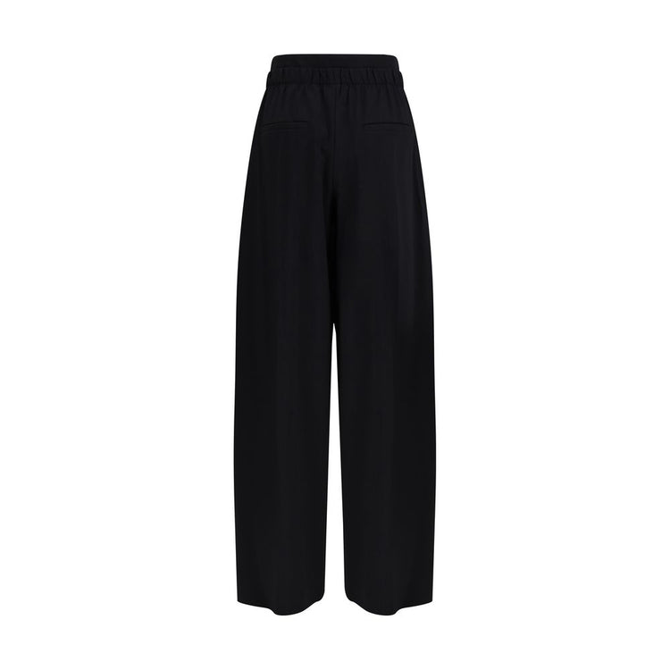 Black Fleece Wool Casual Pants