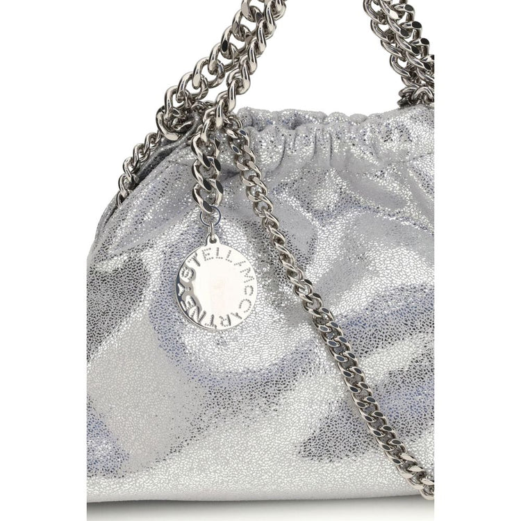 Silver Polyester Shoulder Bag