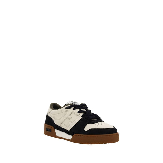 Black Calf Leather Bos Taurus Chunky Sneakers