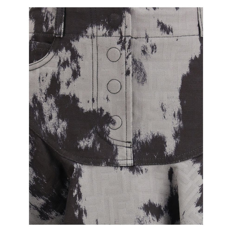 Black Cotton Mini Skirt