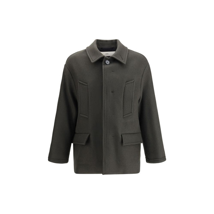 Gray Fleece Wool Coat