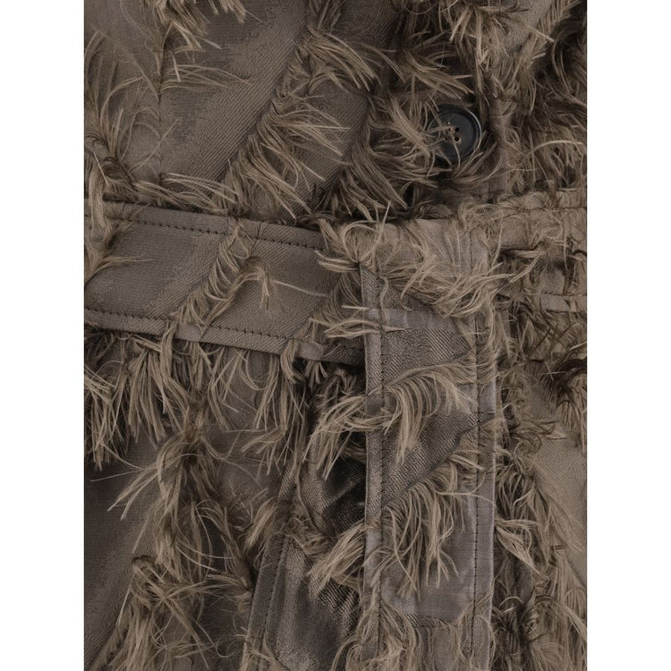 Brown Polyester Coat