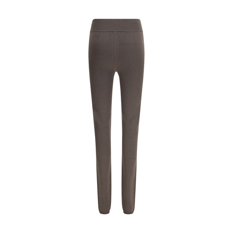 Gray Fleece Wool Leggings