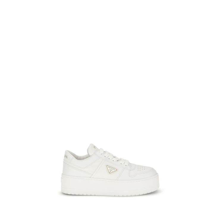 White Calf Leather Bos Taurus Platform Sneakers