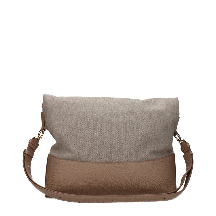 Beige Fabric Shoulder Bag