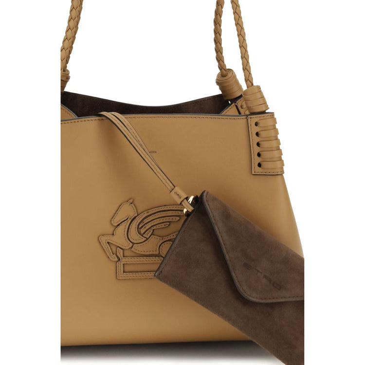 Beige Calf Leather Bos Taurus Shoulder Bag