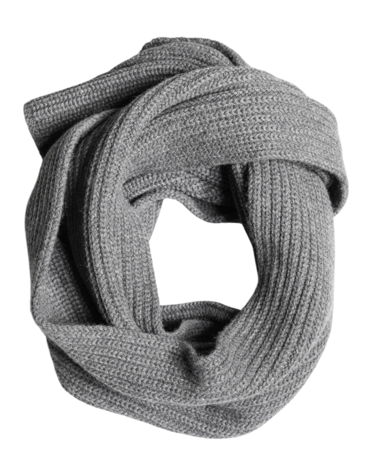 Gray Cashmere Knit Neck Wrap Shawl Scarf