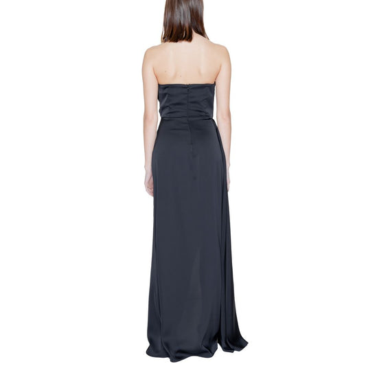 Black Polyester Long Dress