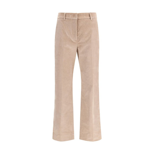 Beige Cotton Casual Pants