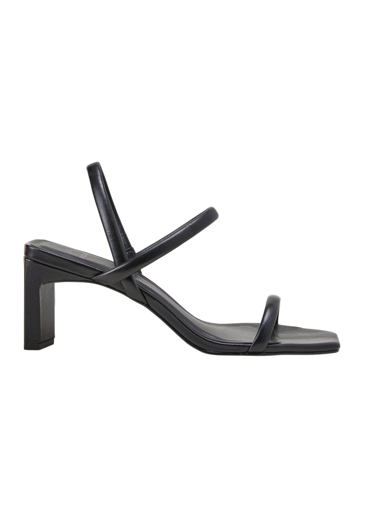 Black Goat Leather Sandals – 6.5 Cm Block Heel