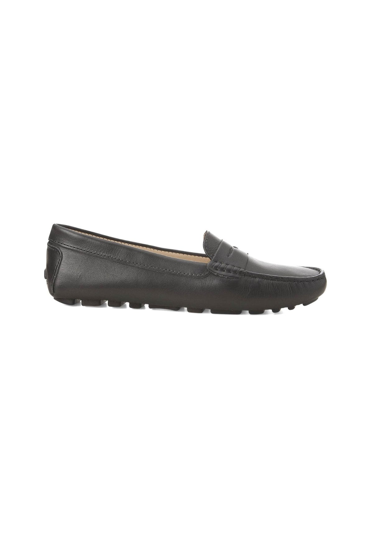 Black Calf Leather Penny Loafers – Women’S Classic Driving Shoes
