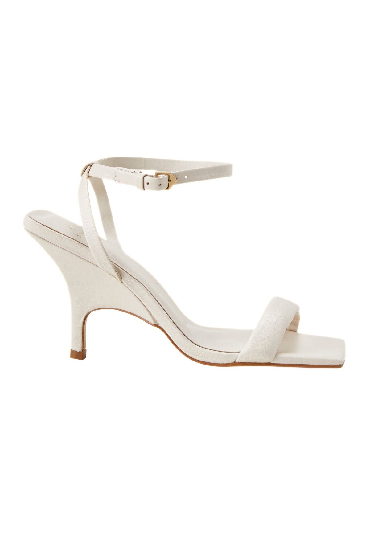White Calf Leather Sandals CortiçA – Women’S 9 Cm High Heel With Ankle Strap