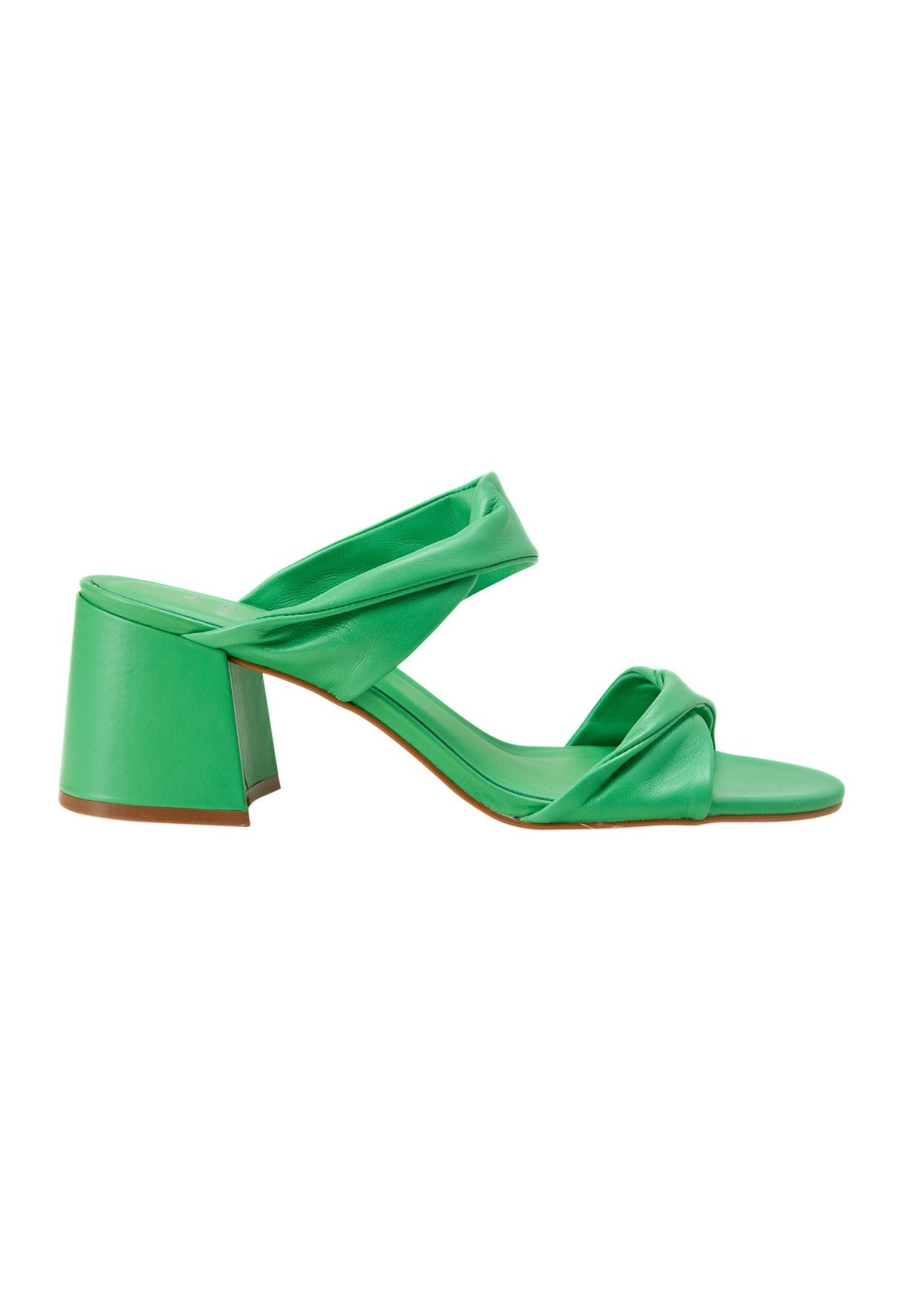 Green Goat Leather Mules Xaxim – Women’S 6.5 Cm Block Heel Sandals