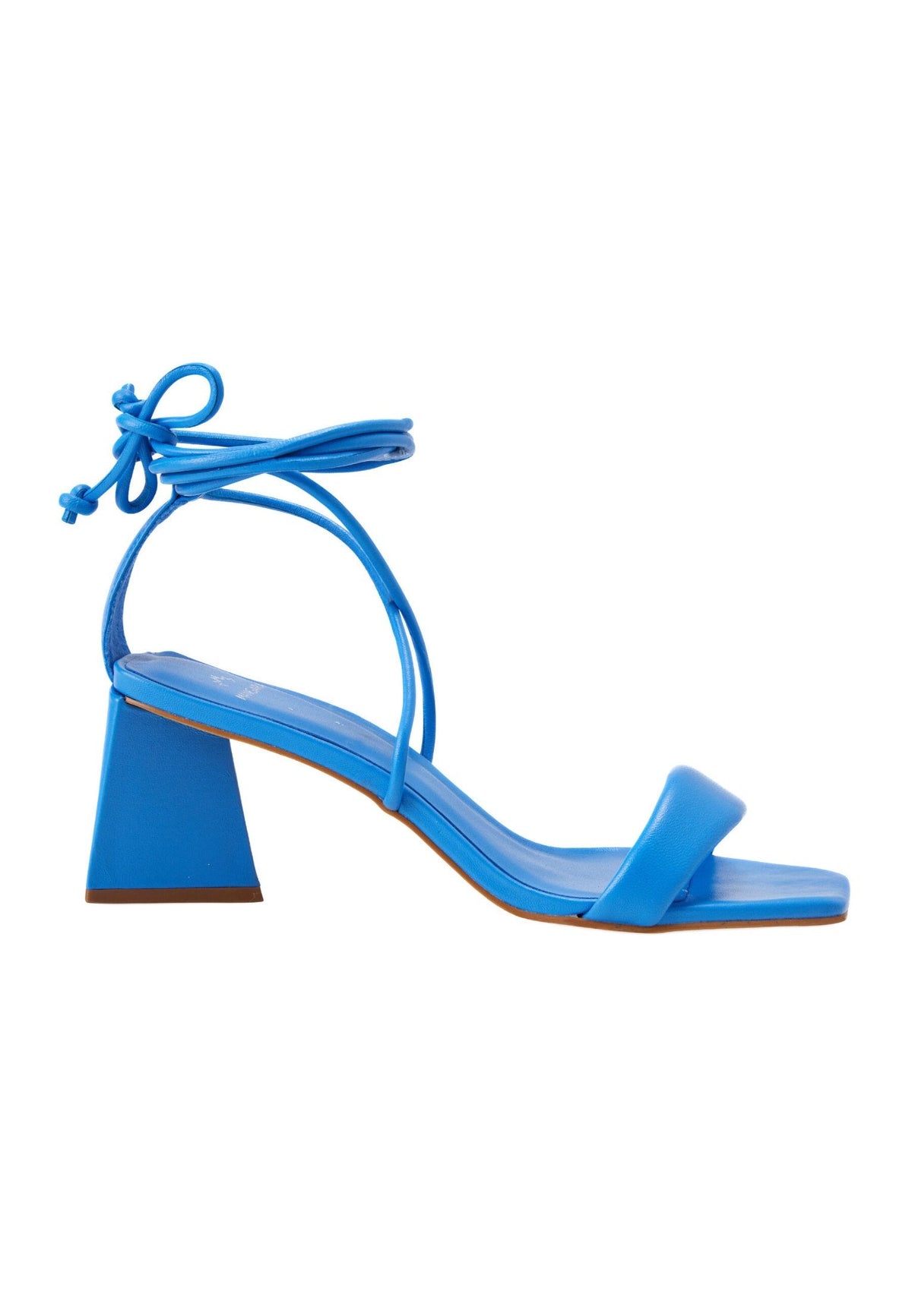 Blue Calf Leather Sandals CaúNa – Women’S Strappy 6.5 Cm Block Heel Wrap Design